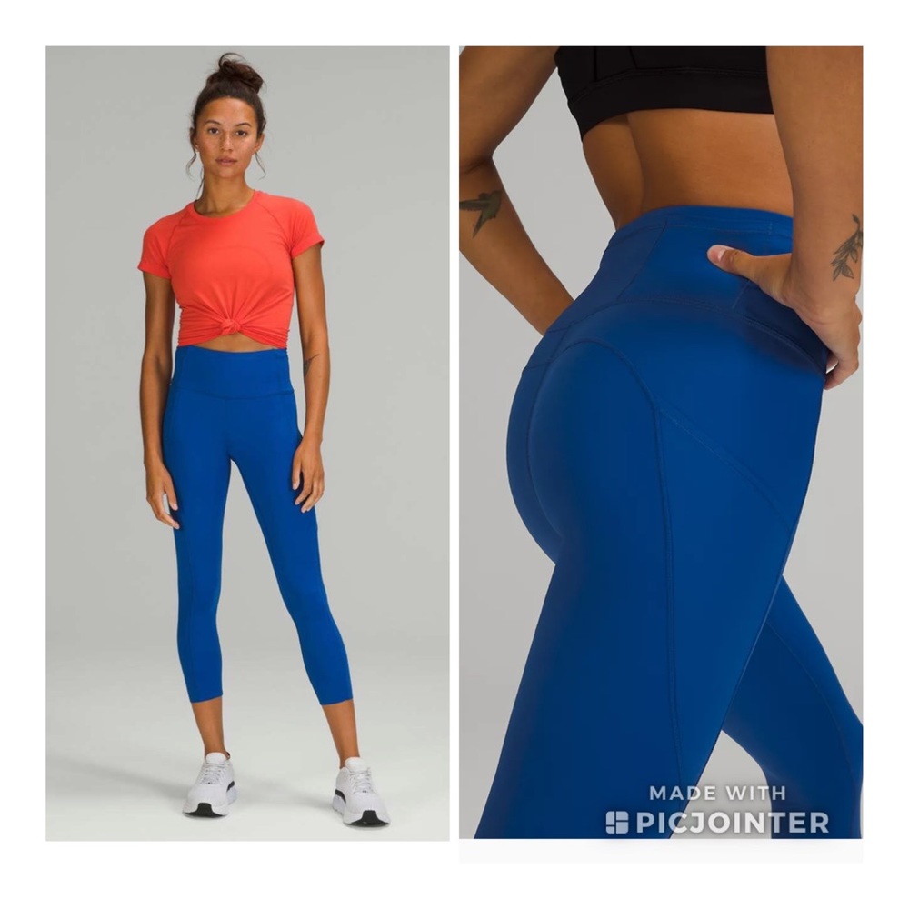 Lululemon Fast and Free High-Rise Crop 23" Symphony Blue 6 NWT Nulux